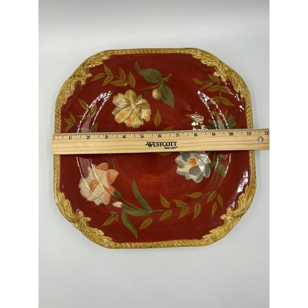Raymond Waites Crimson Garden Certified Int Dinner Plate Red Replacement